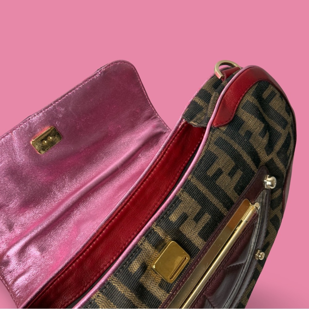 Fendi Zucca Vanity Mirror Clutch Tobacco Pink - Picture 8 of 13